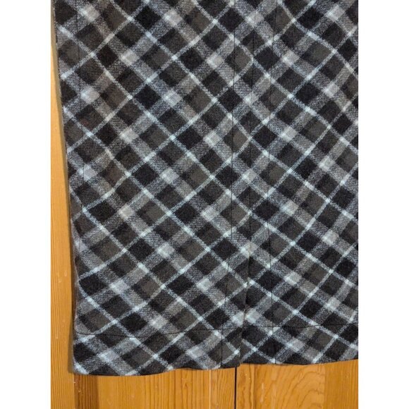 Tory Burch Skirt Womens L Plaid Wool Brown & Black Preppy Office - Picture 9 of 13